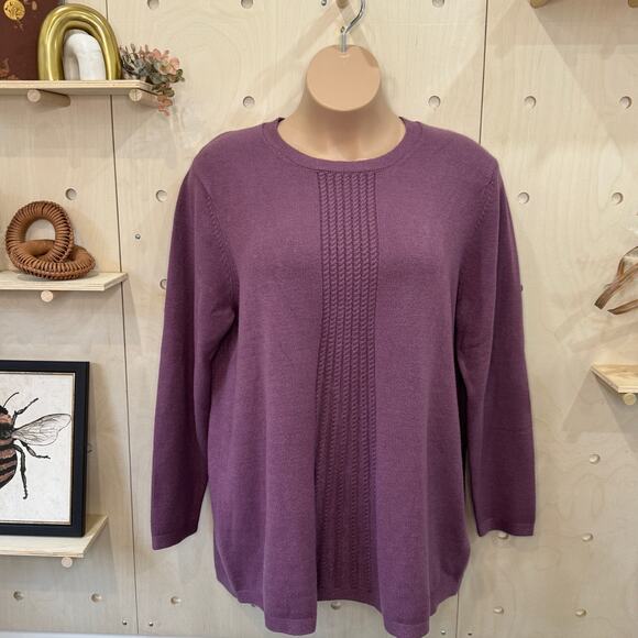 SOFT SURROUNDINGS Priscilla Sweater NWT Size 3X Plum Purple Knit Tunic - Picture 1 of 7